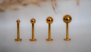 Gold Ball Stud Earrings, Surgical Steel Tiny Dot Stud Earrings, Small Ball Studs, Gold Screw Back Earrings, Flat Back Studs, Tragus Earrings