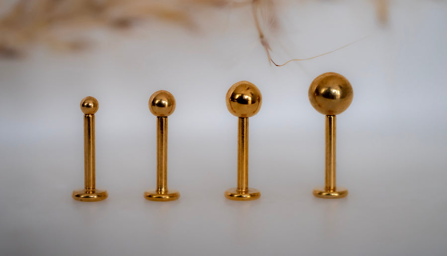 Gold Ball Stud Earrings, Surgical Steel Tiny Dot Stud Earrings, Small Ball Studs, Gold Screw Back Earrings, Flat Back Studs, Tragus Earrings
