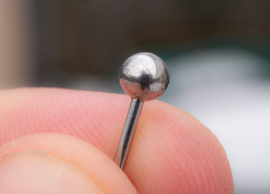 Silver Ball Stud Earrings, Surgical Steel Tiny Dot Stud Earrings, Small Ball Studs, Screw Back Earrings, Flat Back Studs, Tragus Earrings