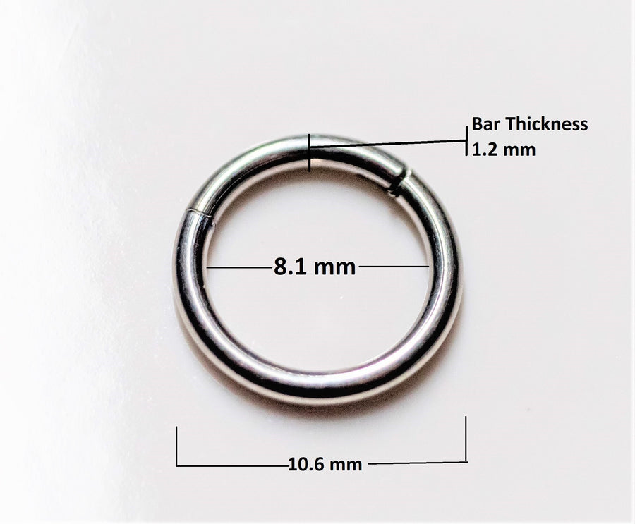 Implant Grade Titanium Hinged Septum Ring, Septum Clicker, Cartilage Earring, Daith Hoop, 16G Cartilage Hoop Cartilage Tragus Nose Piercing