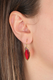 Red Zirconia Natural Stone hook Earrings | Dangle Earrings |Natural Stone Jewelry | Natural Gemstone | Drop earring| Hoop earrings