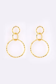 Triple layer gold hoops earrings | 3 Layered Gold Hoop Earrings | Designer's Earring | Anniversary Gift | Gift for Her