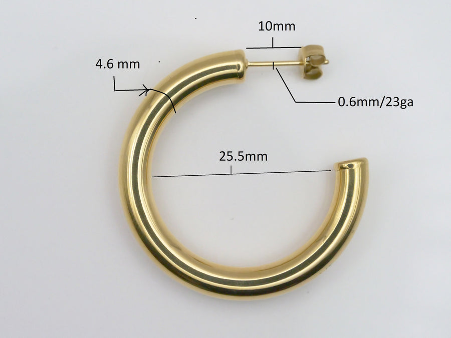 18K Gold Filled Open hoop Earring, 35mm Thick Hoop Earrings Infinity Gold Hoops Loop Earrings gift For her valentine gift