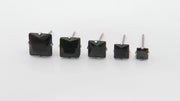 CZ Square Studs-Clear CZ Stud Earrings Pair -Black Stone Square Gem Stone Earrings for men Cubic Zirconia Studs Guys Stud Earring