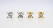 Surgical steel  flat back Butterfly Stud Earring Internally Threaded Gold Silver CZ Flat Back Labret Stud• tragus stud Cartilage Nap Earring