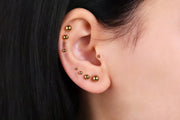 Gold Ball Stud Earrings, Surgical Steel Tiny Dot Stud Earrings, Small Ball Studs, Gold Screw Back Earrings, Flat Back Studs, Tragus Earrings