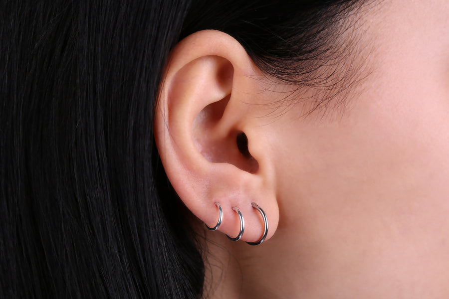 925 Solid Sterling Silver Tiny Hoop Earrings/Helix Piercing/Tiny Cartilage Hoop/Clicker Hoop/Nose Hoop/Tragus Hoop/Seamless Hoop