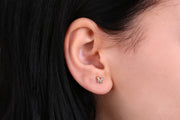 Surgical steel  flat back Butterfly Stud Earring Internally Threaded Gold Silver CZ Flat Back Labret Stud• tragus stud Cartilage Nap Earring
