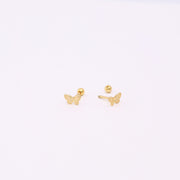 925 Sterling Silver Butterfly Stud Earring, Screw Back Gold Labret Stud• tragus earring, Cartilage, Piercing, Gold Nap Earring, sleep studs
