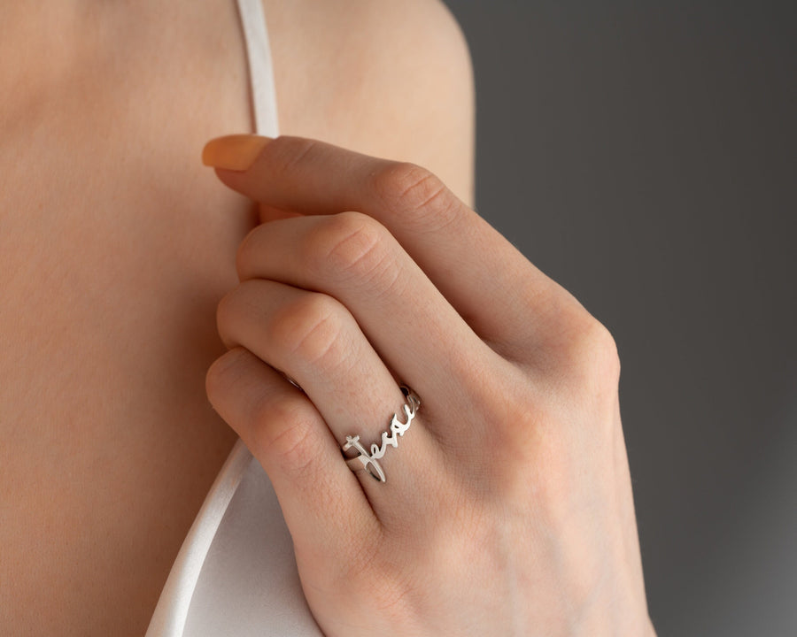 Personalized Handwrite Name Ring Handmade Custom Name Ring Dainty Gold Name Ring - Personalized Silver Name Ring - Personalized Gift For Mom