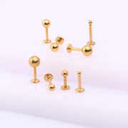 Ball Stud Earrings, Surgical Steel Tiny Dot Stud Earrings, nap earring, sleep Studs, Gold Screw Back Earrings, Flat Back Tragus Stud