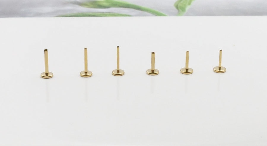 20g 18g 16g Implant Grade Titanium Threadless Push In Labret Bar 4mm Wide Flat Back Replacement 5mm/6mm/7mm/8mm/9mm/10mm