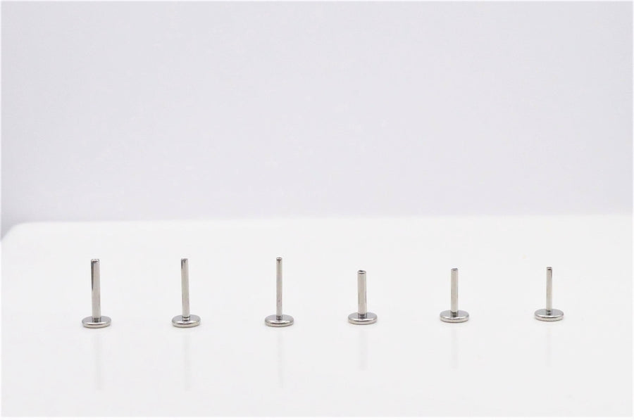 20g 18g 16g Implant Grade Titanium Threadless Push In Labret Bar 4mm Wide Flat Back Replacement 5mm/6mm/7mm/8mm/9mm/10mm