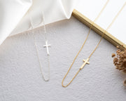 925 Sterling Silver Personalized Cross name necklace, Baptism Gift, Christian Gifts for Christening, Minimalist Necklace, Gift For Her
