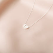 Sterling Silver Heart with Name initial, Personalized hearth Necklaces, Engraved Initial Necklace, Heart Pendant, Kids initial, gift for her