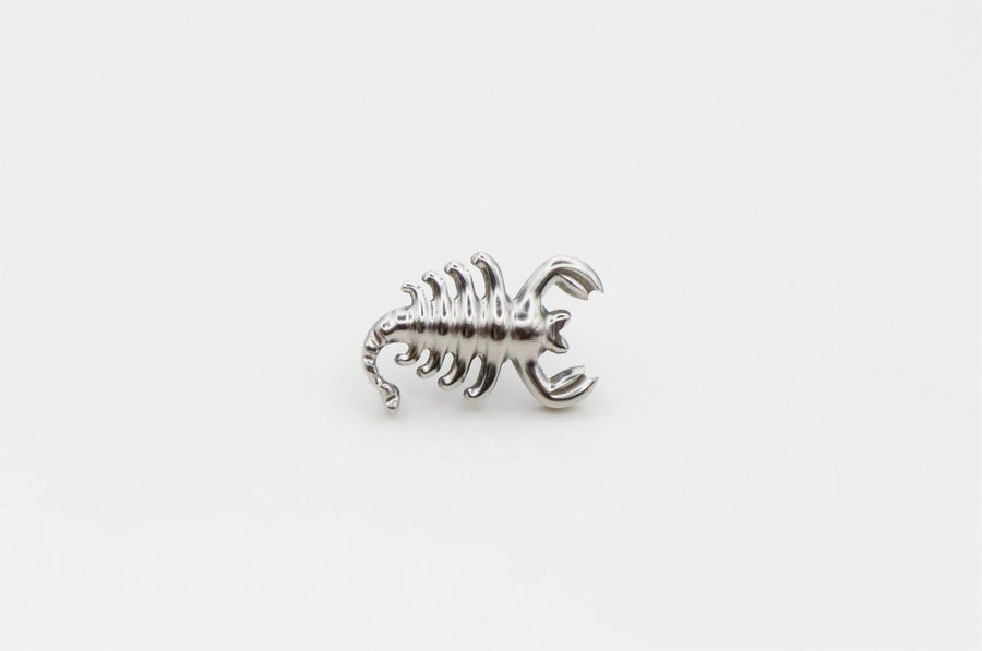 20G/18G/16G implant grade Titanium Scorpion Push Pin Flat back Labret Stud •Threadless Tragus stud Earring | Helix, Cartilage Stud | Zodiac