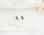 20G/18G/16G Titanium Emerald Baguette Push Pin Flat Back Labret stud • Threadless  Nap Earring • Tragus Stud • Helix, Cartilage, Nose Stud