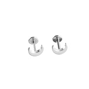 20G/18G/16G Implant Grade Titanium crescent Moon Labret Stud Threadless flatback Tragus Earring Cartilage stud Conch push in Stud flatback