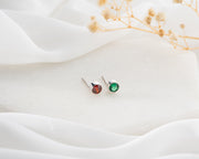 Custom Birthstone Stud Earrings • 4mm Dainty Studs • Minimalist Personalized Jewelry • Gift for Mom, Best Friend Gift Gemstone Stud Earrings