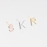 Sterling Silver Initial Stud Earrings, Personalized Monogram Earrings Custom Earrings, Personalized Alphabet Stud Earrings, Gift for Her