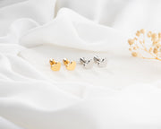Double sided small heart stud Earrings, hearth shape minimalist screw back cubic zirconia stud earring, nap earring, gift for her minimalist