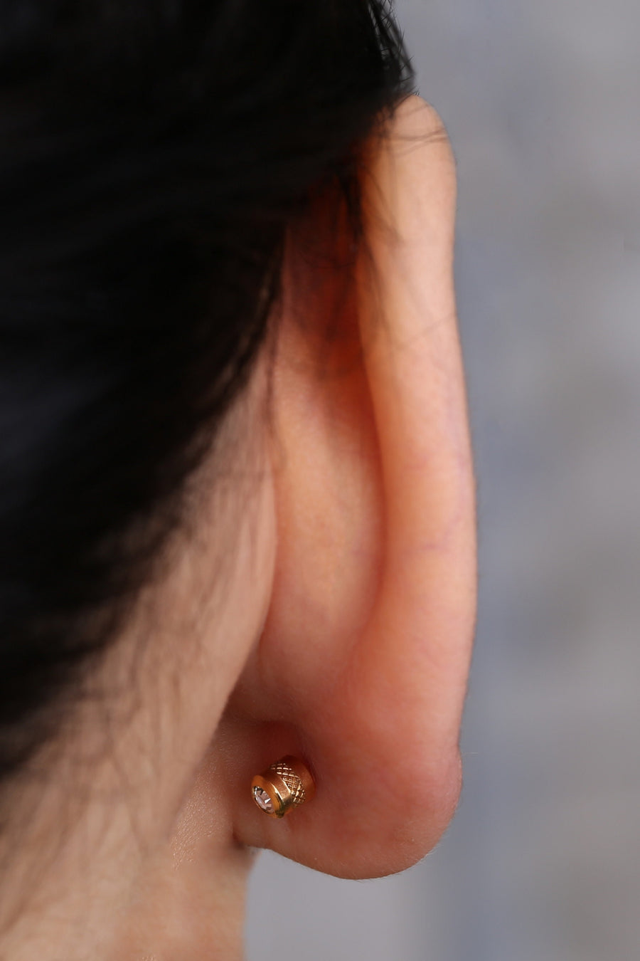 Double sided small heart stud Earrings, hearth shape minimalist screw back cubic zirconia stud earring, nap earring, gift for her minimalist