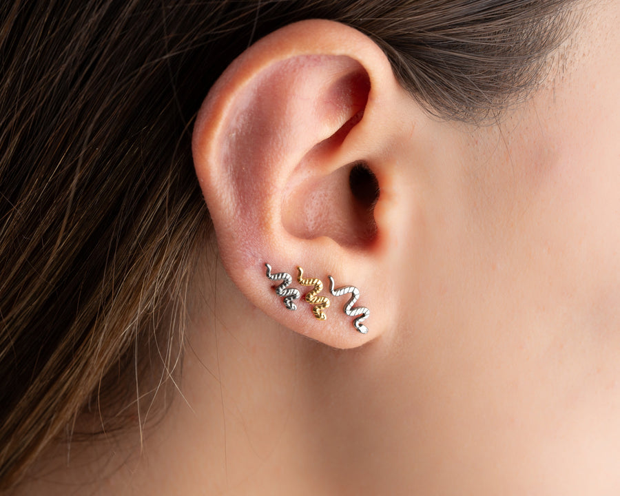 20G/18G/16G Snake Push Pin Labret • Threadless Flat Back Earring • Tragus Stud • Flat Back Stud • Helix Stud • Cartilage Stud • Nose Stud