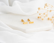 Surgical Steel rectangle, screw back labret Stud, Hypoallergenic, double sided Tiny cz Rectangle Studs, Minimalist Earrings, nap earrings